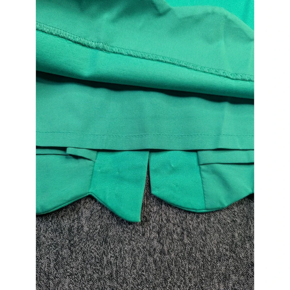 J.Crew Womens Green Scalloped‎ Hem Pencil Skirt Size 4 Stretch Cotton Blend